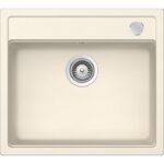 Chiuveta bucatarie Schock Mono N-100 Cristadur Magnolia 570x510 mm cu sifon automat, granit, montare pe blat, alb-crem