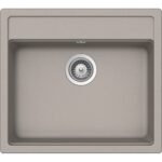 Chiuveta bucatarie Schock Nemo N-100 Cristalite Concrete 570x510 mm, granit, montare pe blat, gri beton