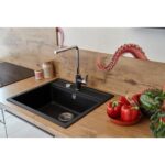Chiuveta bucatarie Schock Nemo N-100 Cristalite Nero 570x510 mm, granit, montare pe blat, negru - imagine 7