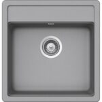 Chiuveta bucatarie Schock Nemo N-100S Cristalite Croma 490x510 mm, granit, montare pe blat, gri