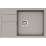 Chiuveta bucatarie Schock Ronda D-100XL Cristalite Concrete 780x500 mm, granit, reversibila, montare pe blat, gri beton