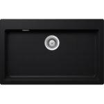 Chiuveta bucatarie Schock Signus N-100XL Cristadur Puro 790x500 mm, granit, montare pe blat, negru intens