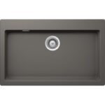 Chiuveta bucatarie Schock Signus N-100XL Cristadur Silverstone 790x500 mm, granit, montare pe blat, gri inchis