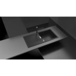 Chiuveta bucatarie Schock Tia D-100L Cristadur Silverstone 1000x500 mm cu sifon automat, reversibila, granit, montare pe blat, gri inchis - imagine 4