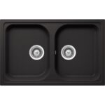 Chiuveta bucatarie Schock Viola N-200S Cristalite Nero 790x500 mm, granit, reversibila, montare pe blat, negru