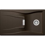 Chiuveta bucatarie Schock Waterfall D-100 Cristadur Bronze 860x500 mm, granit, reversibila, montare pe blat, maro bronz