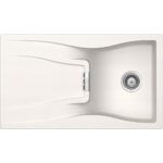 Chiuveta bucatarie Schock Waterfall D-100 Cristadur Polaris 860x500 mm, granit, reversibila, montare pe blat, alb polar