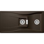 Chiuveta bucatarie Schock Waterfall D-150 Cristadur Bronze 1000x500 mm, granit, reversibila, montare pe blat, maro bronz