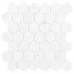 Mozaic Dunin Black&White Carrara White Hexagon 48, 29,8x30,2 cm, lucios