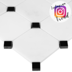 Mozaic Dunin Black&White Pure B&W Octagon 100, 30,5x30,5 cm, lucios - imagine 4