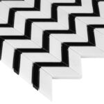 Mozaic Dunin Black&White Pure White Chevron Mix, 31x30,5 cm, lustruit - imagine 6
