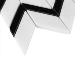 Mozaic Dunin Black&White Pure White Chevron Mix, 31x30,5 cm, lustruit - imagine 7