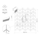 Mozaic Dunin Black&White Pure White Chevron Mix, 31x30,5 cm, lustruit - imagine 3