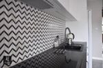 Mozaic Dunin Black&White Pure White Chevron Mix, 31x30,5 cm, lustruit - imagine 10