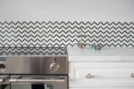 Mozaic Dunin Black&White Pure White Chevron Mix, 31x30,5 cm, lustruit - imagine 2