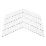 Mozaic Dunin Royal Chevron White, 31,8x22,4 cm, mat