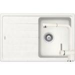 Set chiuveta bucatarie Schock Element D-100S 780x500 mm si baterie bucatarie Schock Epos Cristalite Alpina cu cap extractibil, alb