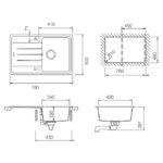 Set chiuveta bucatarie Schock Element D-100S 780x500 mm si baterie bucatarie Schock Epos Cristalite Croma cu cap extractibil, gri - imagine 4