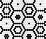 Mozaic Dunin Mini Hexagon B&W Bee, 26x30 cm, lucios