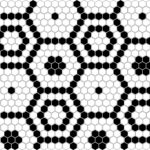 Mozaic Dunin Mini Hexagon B&W Bee, 26x30 cm, lucios