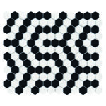 Mozaic Dunin Mini Hexagon B&W Coral, 26x30 cm, lucios