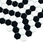 Mozaic Dunin Mini Hexagon B&W Coral, 26x30 cm, lucios - imagine 3