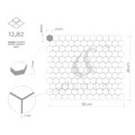 Mozaic Dunin Mini Hexagon B&W Coral, 26x30 cm, lucios - imagine 2