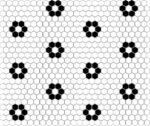 Mozaic Dunin Hexagon Hexagon Mini B&W Flower, 26x30 cm, lucios
