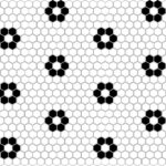 Mozaic Dunin Hexagon Hexagon Mini B&W Flower, 26x30 cm, lucios