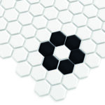 Mozaic Dunin Hexagon Hexagon Mini B&W Flower, 26x30 cm, lucios - imagine 2