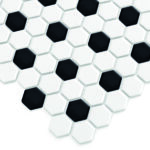 Mozaic Dunin Mini Hexagon B&W Mix, 26x30 cm, lucios - imagine 5