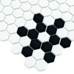 Mozaic Dunin Mini Hexagon B&W Snow, lucios, 26x30 cm - imagine 2