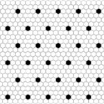 Mozaic Dunin Mini Hexagon B&W Spot, 26x30 cm, lucios