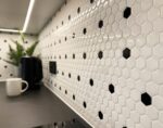 Mozaic Dunin Mini Hexagon B&W Spot, 26x30 cm, lucios - imagine 2