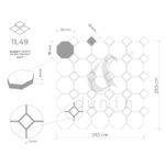 Mozaic Dunin Arabesco Mini Octagon White 55, 29,5x29,5 cm, mat - imagine 4