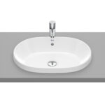 Lavoar incastrat oval Roca The Gap, 55x39x4 cm, alb