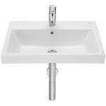 Lavoar suspendat sau cu montare pe mobilier Roca The Gap, 80x46x17,5 cm, alb