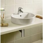 Lavoar oval pe blat Roca The Gap, 55x40x13 cm, alb - imagine 3