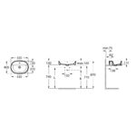 Lavoar oval pe blat Roca The Gap, 55x40x13 cm, alb - imagine 2