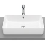 Lavoar dreptunghiular pe blat Roca The Gap, 60x37x13 cm, alb