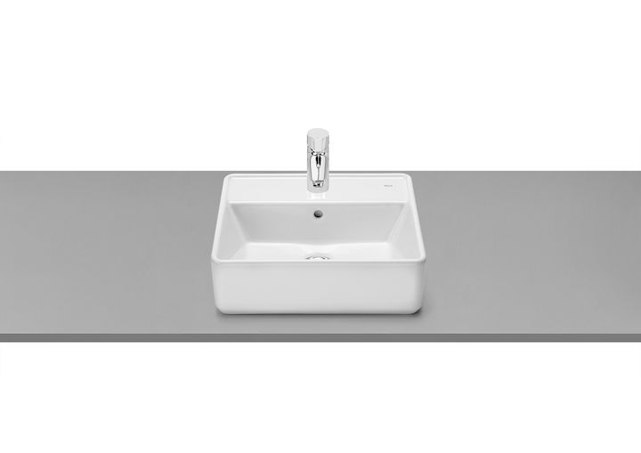lavoar-pe-blat-roca-the-gap-square-42-x-39-cm-a3270mm000 Lavoar pe blat Roca The Gap, 42x39x13 cm, dreptunghiular, alb - imagine 1