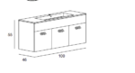 Set mobilier cu lavoar Baden Haus Miami 100 cm, alb lucios - imagine 4