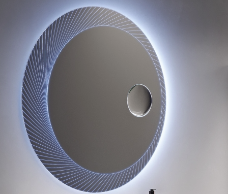 Capture2 Oglinda cu iluminare led si lupă cosmetica Baden Haus, diametru 100 cm - imagine 1