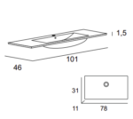 Set mobilier cu lavoar Baden Haus Miami 100 cm, alb lucios - imagine 5