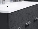 Set mobilier cu lavoar Baden Haus Miami 100 cm, grafite lucios - imagine 2