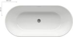 Cada freestanding Ravak Freedom O cu ventil crom, 169x80 cm, alb - imagine 5