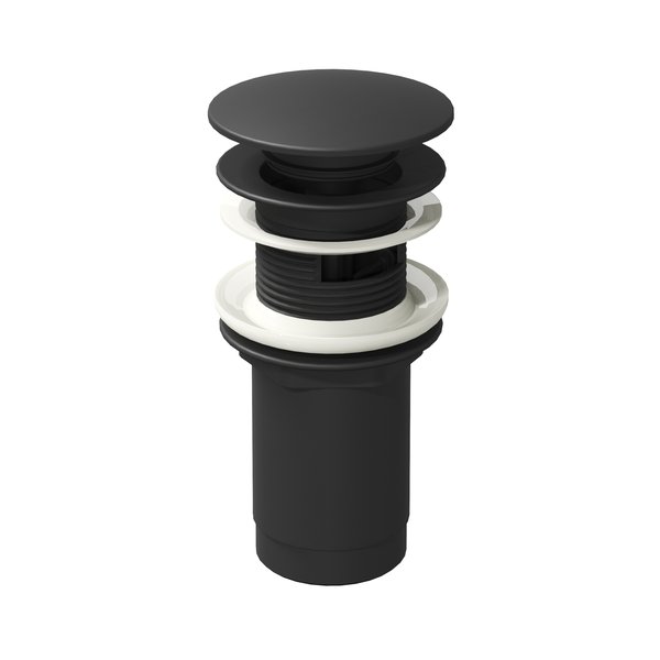 pileta-clickclack-black Ventil universal Ravak cu sistem Click-Clack si filet scurt pentru lavoar, negru mat - imagine 1