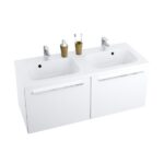 Set baza si lavoar dublu Ravak Chrome SD 1200, alb, 120x49x47 cm