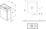 Set mobilier baza si lavoar Ravak Veda SD 400, alb - imagine 2
