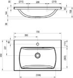 Lavoar incastrat Ravak Classic II, 70x45x17,4 cm, alb - imagine 2